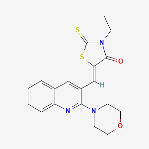 B2415979 (Z)-3-ethyl-5-((2-morpholinoquinolin-3-yl)methylene)-2-thioxothiazolidin-4-one CAS No. 886167-65-3