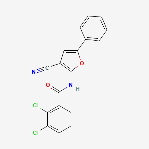 molecular formula C18H10Cl2N2O2 B2415981 2,3-二氯-N-(3-氰基-5-苯基呋喃-2-基)苯甲酰胺 CAS No. 478045-54-4