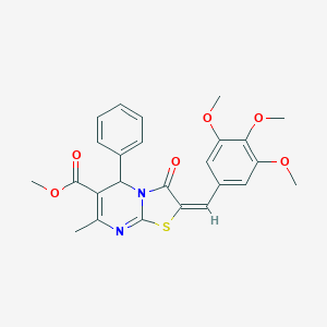 molecular formula C25H24N2O6S B241599 methyl 7-methyl-3-oxo-5-phenyl-2-(3,4,5-trimethoxybenzylidene)-2,3-dihydro-5H-[1,3]thiazolo[3,2-a]pyrimidine-6-carboxylate 