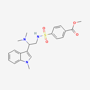 molecular formula C21H25N3O4S B2415991 4-(N-(2-(二甲氨基)-2-(1-甲基-1H-吲哚-3-基)乙基)磺酰胺基)苯甲酸甲酯 CAS No. 1396848-62-6