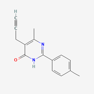molecular formula C15H14N2O B2415992 6-甲基-2-(4-甲基苯基)-5-(2-炔丙基)-4(3H)-嘧啶酮 CAS No. 338757-57-6