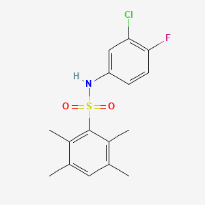 molecular formula C16H17ClFNO2S B2415994 N-(3-氯-4-氟苯基)-2,3,5,6-四甲基苯磺酰胺 CAS No. 700852-39-7