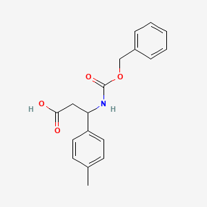 B2415999 3-{[(Benzyloxy)carbonyl]amino}-3-(4-methylphenyl)propanoic acid CAS No. 406726-23-6