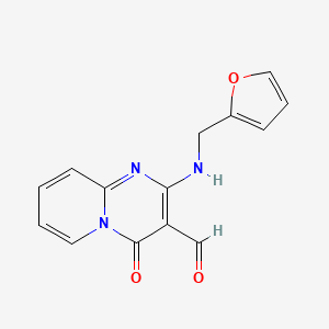 B2416003 2-((furan-2-ylmethyl)amino)-4-oxo-4H-pyrido[1,2-a]pyrimidine-3-carbaldehyde CAS No. 609793-18-2