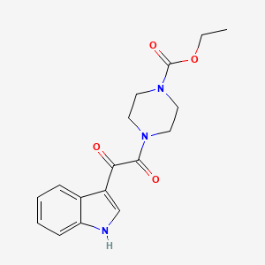 molecular formula C17H19N3O4 B2416004 ethyl 4-[2-(1H-indol-3-yl)-2-oxoacetyl]piperazine-1-carboxylate CAS No. 497060-87-4