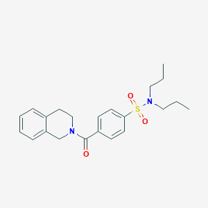 molecular formula C22H28N2O3S B2416006 4-(3,4-dihydro-1H-isoquinoline-2-carbonyl)-N,N-dipropylbenzenesulfonamide CAS No. 392289-99-5