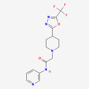 molecular formula C15H16F3N5O2 B2416007 N-(piridin-3-il)-2-(4-(5-(trifluorometil)-1,3,4-oxadiazol-2-il)piperidin-1-il)acetamida CAS No. 1396682-90-8