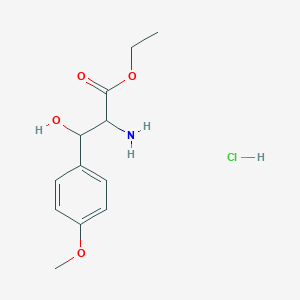 molecular formula C12H18ClNO4 B2416008 Ethyl 2-amino-3-hydroxy-3-(4-methoxyphenyl)propanoate;hydrochloride CAS No. 2361636-60-2