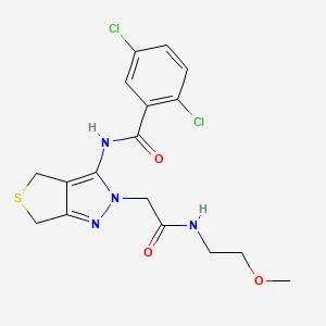 molecular formula C17H18Cl2N4O3S B2416011 2,5-二氯-N-(2-(2-((2-甲氧基乙基)氨基)-2-氧代乙基)-4,6-二氢-2H-噻吩并[3,4-c]吡唑-3-基)苯甲酰胺 CAS No. 1105204-84-9