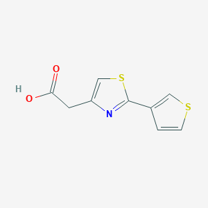 molecular formula C9H7NO2S2 B2416015 Ácido 2-[2-(tiofen-3-il)-1,3-tiazol-4-il]acético CAS No. 863669-69-6