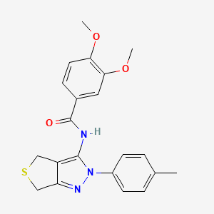 3,4-dimethoxy-N-(2-(p-tolyl)-4,6-dihydro-2H-thieno[3,4-c]pyrazol-3-yl)benzamide