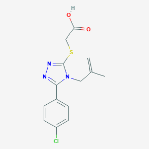 molecular formula C14H14ClN3O2S B241602 {[5-(4-chlorophenyl)-4-(2-methyl-2-propenyl)-4H-1,2,4-triazol-3-yl]sulfanyl}acetic acid 