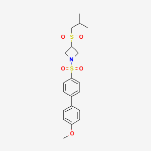 molecular formula C20H25NO5S2 B2416020 3-(Isobutylsulfonyl)-1-((4'-methoxy-[1,1'-biphenyl]-4-yl)sulfonyl)azetidine CAS No. 1797870-69-9