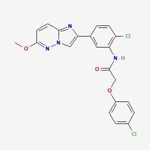 molecular formula C21H16Cl2N4O3 B2416039 N-(2-氯-5-(6-甲氧基咪唑并[1,2-b]嘧啶-2-基)苯基)-2-(4-氯苯氧基)乙酰胺 CAS No. 946268-53-7