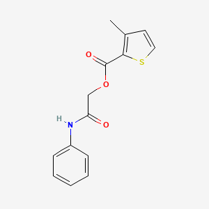 molecular formula C14H13NO3S B2416041 2-氧代-2-(苯基氨基)乙基 3-甲基噻吩-2-羧酸酯 CAS No. 380567-83-9