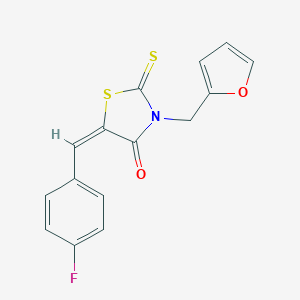 molecular formula C15H10FNO2S2 B241607 5-(4-Fluoro-benzylidene)-3-furan-2-ylmethyl-2-thioxo-thiazolidin-4-one 