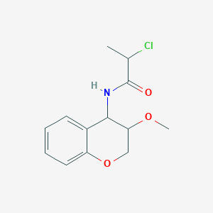 molecular formula C13H16ClNO3 B2416071 2-Chloro-N-(3-methoxy-3,4-dihydro-2H-chromen-4-yl)propanamide CAS No. 2411239-61-5