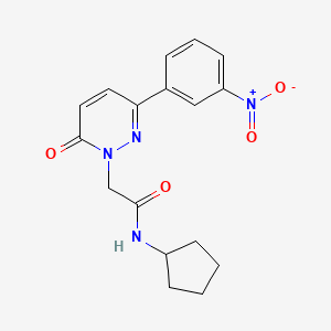 molecular formula C17H18N4O4 B2416073 N-cyclopentyl-2-[3-(3-nitrophenyl)-6-oxopyridazin-1-yl]acetamide CAS No. 942008-24-4