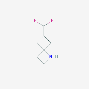 molecular formula C7H11F2N B2416075 6-(Difluoromethyl)-1-azaspiro[3.3]heptane CAS No. 2287275-28-7