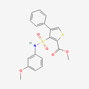 molecular formula C19H17NO5S2 B2416077 3-[(3-甲氧基苯基)磺酰氨基]-4-苯基噻吩-2-羧酸甲酯 CAS No. 899965-88-9