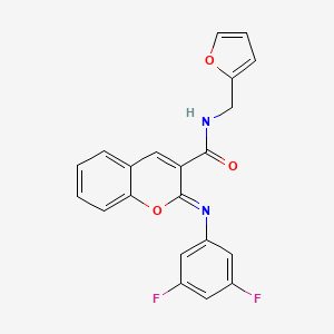 (2Z)-2-[(3,5-difluorophenyl)imino]-N-(furan-2-ylmethyl)-2H-chromene-3-carboxamide