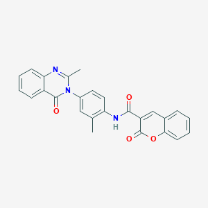 molecular formula C26H19N3O4 B2416085 N-(2-methyl-4-(2-methyl-4-oxoquinazolin-3(4H)-yl)phenyl)-2-oxo-2H-chromene-3-carboxamide CAS No. 903309-94-4