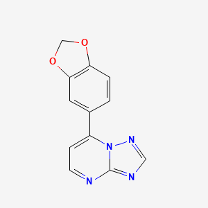 molecular formula C12H8N4O2 B2416088 7-(1,3-Benzodioxol-5-yl)[1,2,4]triazolo[1,5-a]pyrimidine CAS No. 439108-51-7