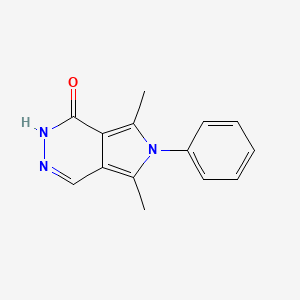 molecular formula C14H13N3O B2416090 5,7-dimethyl-6-phenyl-2H-pyrrolo[3,4-d]pyridazin-1-one CAS No. 883037-45-4