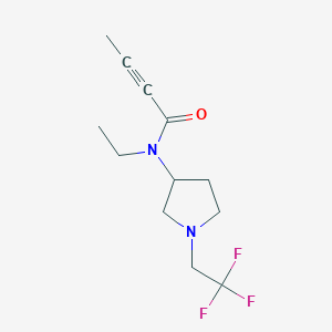 molecular formula C12H17F3N2O B2416096 N-Ethyl-N-[1-(2,2,2-trifluoroethyl)pyrrolidin-3-yl]but-2-ynamide CAS No. 2411274-55-8