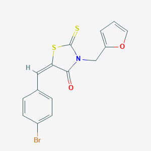 molecular formula C15H10BrNO2S2 B241610 5-(4-Bromobenzylidene)-3-(2-furylmethyl)-2-thioxo-1,3-thiazolidin-4-one 