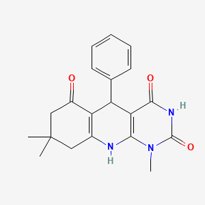 1,8,8-trimethyl-5-phenyl-5,8,9,10-tetrahydropyrimido[4,5-b]quinoline-2,4,6(1H,3H,7H)-trione