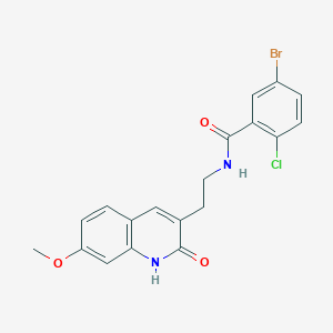 5-bromo-2-chloro-N-[2-(7-methoxy-2-oxo-1H-quinolin-3-yl)ethyl]benzamide