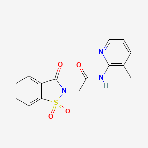 molecular formula C15H13N3O4S B2416106 2-(1,1-dioxido-3-oxobenzo[d]isothiazol-2(3H)-yl)-N-(3-methylpyridin-2-yl)acetamide CAS No. 899995-59-6