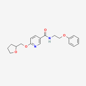 molecular formula C19H22N2O4 B2416108 N-(2-phenoxyethyl)-6-((tetrahydrofuran-2-yl)methoxy)nicotinamide CAS No. 2034273-10-2