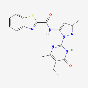 N-(1-(5-ethyl-4-methyl-6-oxo-1,6-dihydropyrimidin-2-yl)-3-methyl-1H-pyrazol-5-yl)benzo[d]thiazole-2-carboxamide