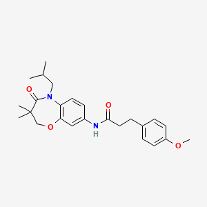 molecular formula C25H32N2O4 B2416136 N-(5-isobutyl-3,3-dimethyl-4-oxo-2,3,4,5-tetrahydrobenzo[b][1,4]oxazepin-8-yl)-3-(4-methoxyphenyl)propanamide CAS No. 921809-91-8
