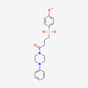 molecular formula C21H26N2O4S B2416137 4-((4-Methoxyphenyl)sulfonyl)-1-(4-phenylpiperazin-1-yl)butan-1-one CAS No. 922876-41-3