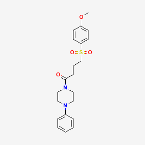 molecular formula C21H26N2O4S B2416137 4-((4-甲氧基苯基)磺酰基)-1-(4-苯基哌嗪-1-基)丁烷-1-酮 CAS No. 922876-41-3