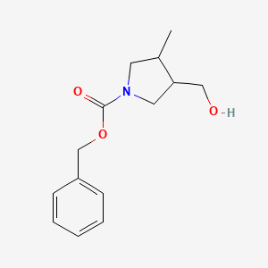 molecular formula C14H19NO3 B2416139 Benzyl 3-(hydroxymethyl)-4-methylpyrrolidine-1-carboxylate CAS No. 959236-80-7