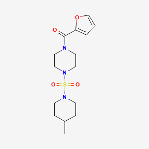molecular formula C15H23N3O4S B2416142 2-Furyl 4-[(4-methylpiperidyl)sulfonyl]piperazinyl ketone CAS No. 879054-45-2
