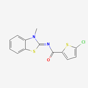 molecular formula C13H9ClN2OS2 B2416147 (E)-5-chloro-N-(3-methylbenzo[d]thiazol-2(3H)-ylidene)thiophene-2-carboxamide CAS No. 325987-12-0