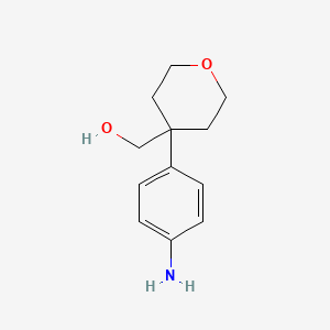 molecular formula C12H17NO2 B2416148 [4-(4-氨基苯基)氧杂环-4-基]甲醇 CAS No. 1368628-70-9