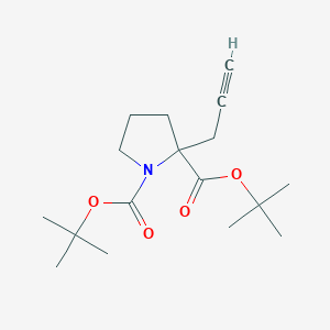 molecular formula C17H27NO4 B2416151 1,2-Pyrrolidinedicarboxylic acid, 2-(2-propyn-1-yl)-, 1,2-bis(1,1-dimethylethyl) ester CAS No. 2249153-71-5