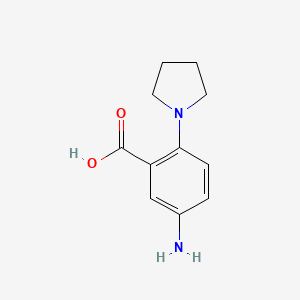 molecular formula C11H14N2O2 B2416160 5-Amino-2-pyrrolidin-1-yl-benzoic acid CAS No. 16089-46-6
