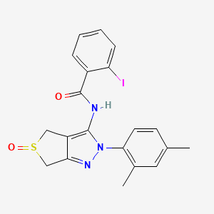 molecular formula C20H18IN3O2S B2416170 N-[2-(2,4-dimethylphenyl)-5-oxo-4,6-dihydrothieno[3,4-c]pyrazol-3-yl]-2-iodobenzamide CAS No. 1017691-50-7