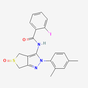 N-[2-(2,4-dimethylphenyl)-5-oxo-2H,4H,6H-5lambda4-thieno[3,4-c]pyrazol-3-yl]-2-iodobenzamide