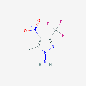 molecular formula C5H5F3N4O2 B2416176 5-methyl-4-nitro-3-(trifluoromethyl)-1H-pyrazol-1-amine CAS No. 1443278-96-3