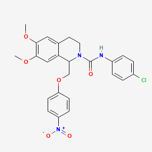 N-(4-chlorophenyl)-6,7-dimethoxy-1-((4-nitrophenoxy)methyl)-3,4-dihydroisoquinoline-2(1H)-carboxamide