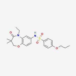 N-(5-ethyl-3,3-dimethyl-4-oxo-2,3,4,5-tetrahydrobenzo[b][1,4]oxazepin-7-yl)-4-propoxybenzenesulfonamide