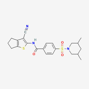 N-(3-cyano-5,6-dihydro-4H-cyclopenta[b]thiophen-2-yl)-4-((3,5-dimethylpiperidin-1-yl)sulfonyl)benzamide